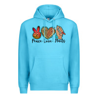 Ocean Blue peace love nails Premium Hoodie - BarkalooDesign