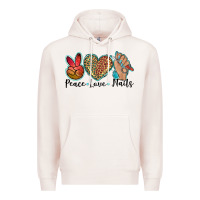 Pale Pink peace love nails Premium Hoodie - BarkalooDesign