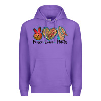 Purple peace love nails Premium Hoodie - BarkalooDesign