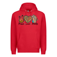 Red peace love nails Premium Hoodie - BarkalooDesign
