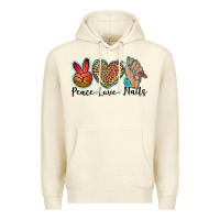 Sandshell peace love nails Premium Hoodie - BarkalooDesign
