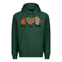 Sports Green peace love nails Premium Hoodie - BarkalooDesign