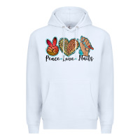 White peace love nails Premium Hoodie - BarkalooDesign