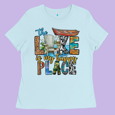 The Lakes My Happy Place Ladies Tee Designed By Cowhidedigitalart