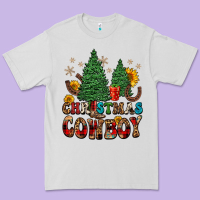 Christmas Cowboy Premium Tee Designed By Fadigitalartstudio