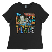 Black the lakes my happy place Ladies Tee - CowhideDigitalArt