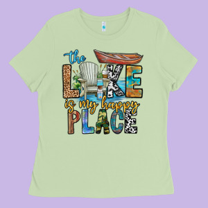 The Lakes My Happy Place Ladies Tee Designed By Cowhidedigitalart