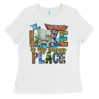 White the lakes my happy place Ladies Tee - CowhideDigitalArt