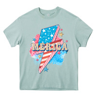 Arona Merica leopard lightning bolt Heavy Core Tee - FaDigitalArtStudio