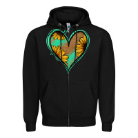 Black Sunflower Heart Zipper Hoodie - Jasminsmagicworld
