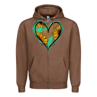 Chestnut Sunflower Heart Zipper Hoodie - Jasminsmagicworld
