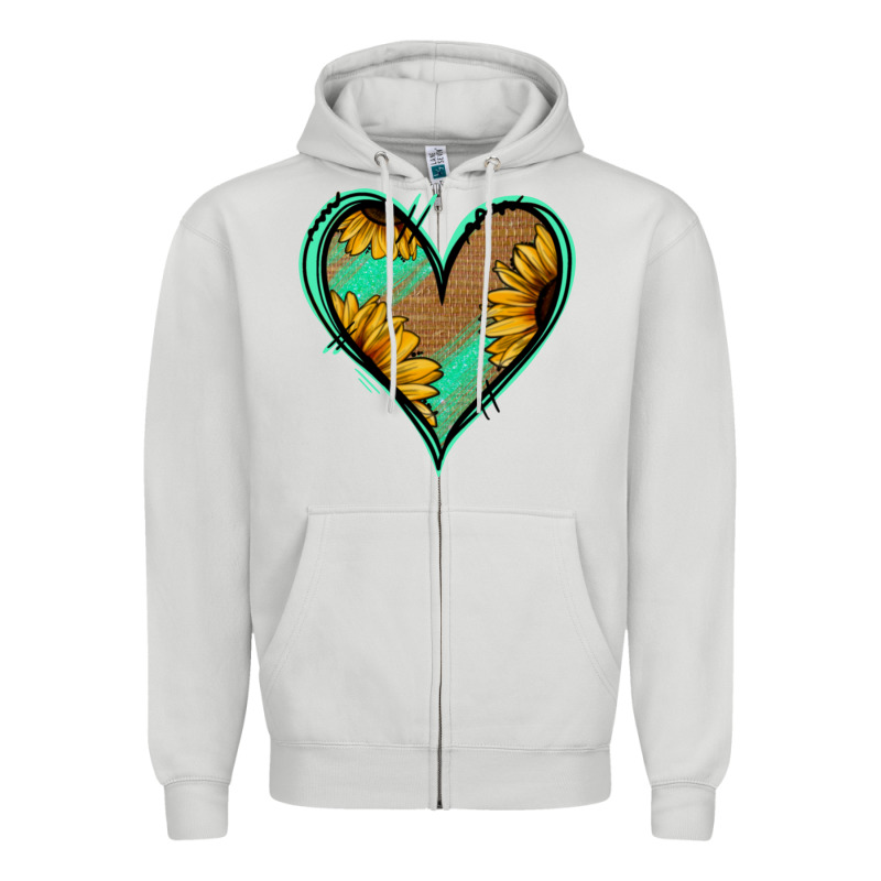 Sunflower Heart Zipper Hoodie by Jasminsmagicworld | Teevron