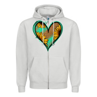 Dove Grey Sunflower Heart Zipper Hoodie - Jasminsmagicworld