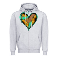 Heather Grey Sunflower Heart Zipper Hoodie - Jasminsmagicworld