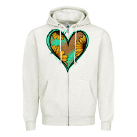 Oatmeal Heather Sunflower Heart Zipper Hoodie - Jasminsmagicworld