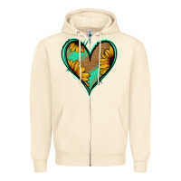 Sandshell Sunflower Heart Zipper Hoodie - Jasminsmagicworld