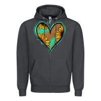 Smoke Sunflower Heart Zipper Hoodie - Jasminsmagicworld