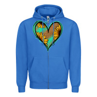 True Royal Sunflower Heart Zipper Hoodie - Jasminsmagicworld