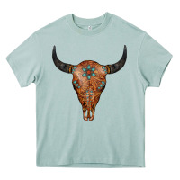 Arona Western Tooled Leather Bull Skull Heavy Core Tee - Jasminsmagicworld