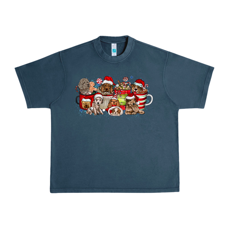 Christmas Dog Coffee Urban Heavy Tee by CowhideDigitalArt | Teevron