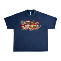 Navy Christmas Dog Coffee Urban Heavy Tee - CowhideDigitalArt
