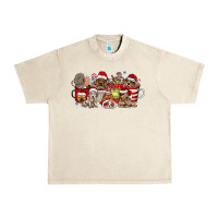 Sandshell Christmas Dog Coffee Urban Heavy Tee - CowhideDigitalArt