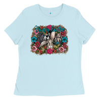 Baby Blue Happy Easter Ladies Tee - CowhideDigitalArt