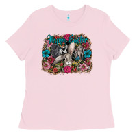 Bubblegum Pink Happy Easter Ladies Tee - CowhideDigitalArt