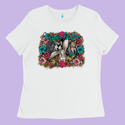 Happy Easter Ladies Tee Designed By Cowhidedigitalart