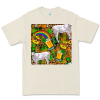 Bone St. Patricks Cow With Rainbow And Beer Seamless Premium Tee - FaDigitalArtStudio
