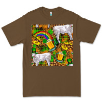 Cacao St. Patricks Cow With Rainbow And Beer Seamless Premium Tee - FaDigitalArtStudio