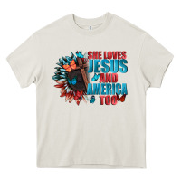 Cream She love Jesus and America too Heavy Core Tee - FaDigitalArtStudio