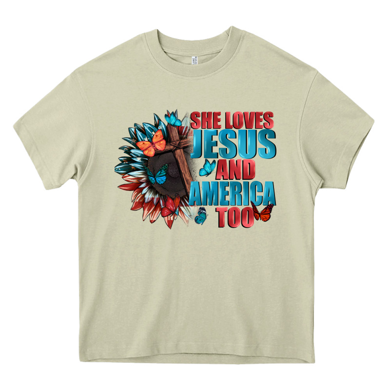 She Love Jesus And America Too Heavy Core Tee by FaDigitalArtStudio | Teevron