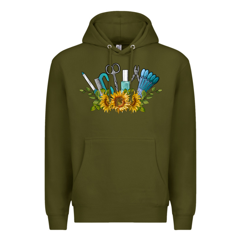 Nail Tools With Sunflower Premium Hoodie by BarkalooDesign | Teevron