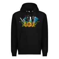 Black nail tools with sunflower Premium Hoodie - BarkalooDesign