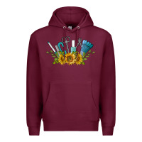 Burgundy nail tools with sunflower Premium Hoodie - BarkalooDesign