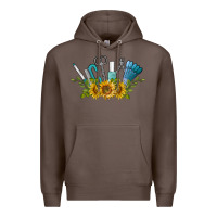 Coffee nail tools with sunflower Premium Hoodie - BarkalooDesign