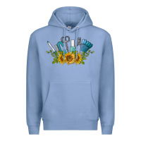 Colony Blue nail tools with sunflower Premium Hoodie - BarkalooDesign