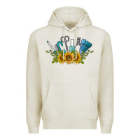 Oatmeal Heather nail tools with sunflower Premium Hoodie - BarkalooDesign