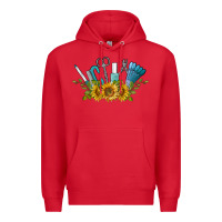 Red nail tools with sunflower Premium Hoodie - BarkalooDesign