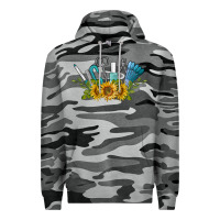 Slate Camo nail tools with sunflower Premium Hoodie - BarkalooDesign