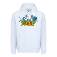White nail tools with sunflower Premium Hoodie - BarkalooDesign