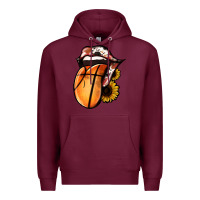 Burgundy Basketball Tongue Premium Hoodie - Jasminsmagicworld