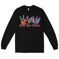 Black peace love freedom Long Sleeve Tee - RacoonDesign