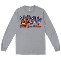 Heather Grey peace love freedom Long Sleeve Tee - RacoonDesign