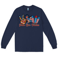 Navy peace love freedom Long Sleeve Tee - RacoonDesign