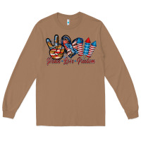Toasted Coconut peace love freedom Long Sleeve Tee - RacoonDesign