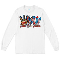 White peace love freedom Long Sleeve Tee - RacoonDesign