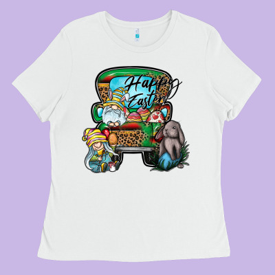 Happy Easter Ladies Tee Designed By Cowhidedigitalart