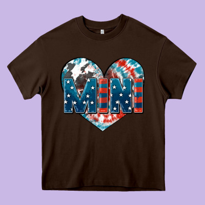 American Mini Heart 4th Of July Heavy Core Tee Designed By Fadigitalartstudio